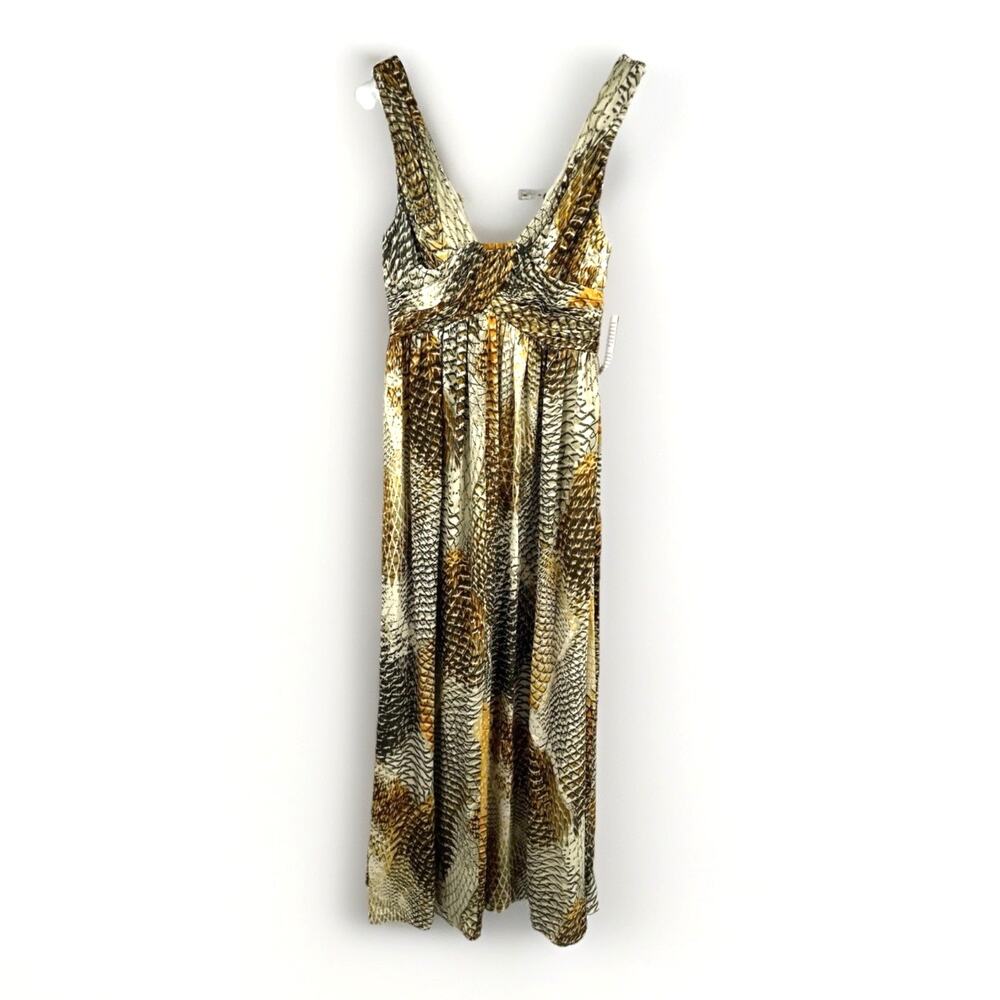 Anne Klein Collection All Silk Printed Maxi Dress Size 2 Retail $695 Raw Hem - Picture 16 of 16